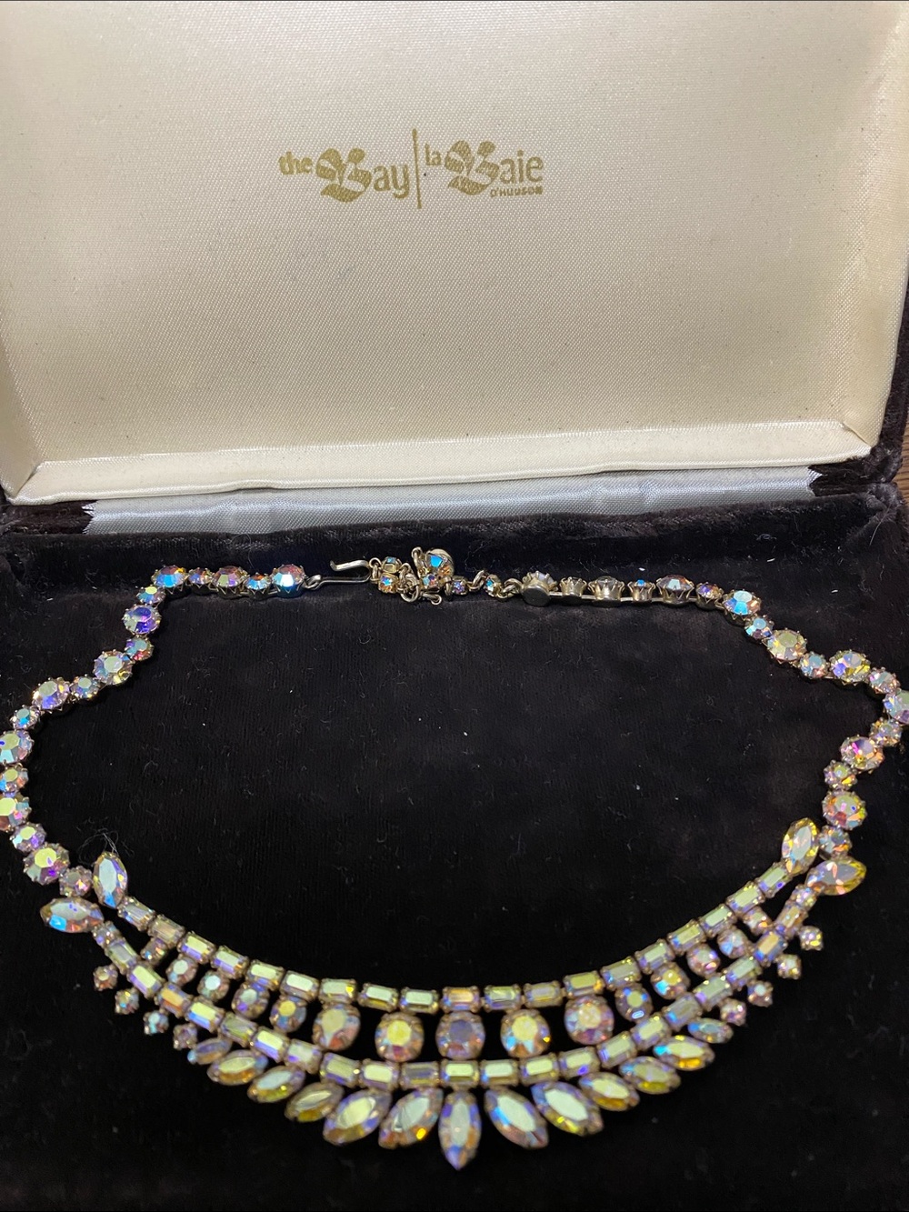 SHERMAN Aurora Borealis Crystal Statement Necklace - Iridescent